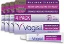 Wagizyl Maksymalna siła Żeński krem przeciwgrzybiczy z Benzokainą dla kobiet, Pomaga Relieve Yeast Infection Irritation, Gynecolog Tested, Szybkie działanie, Koszy i chłodzenie Skóra, 1 oz (Opakowanie 4)
