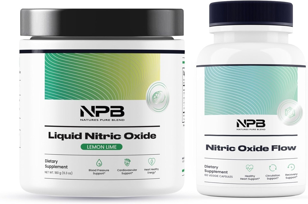 Natural 's Pure Blend - Zestaw tlenku azotu - Support Blood Pressure, Heart Health Energy, N.O Boosters Production