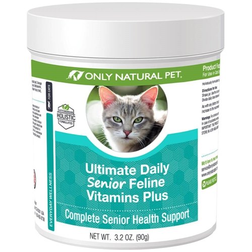 TYLKO NATURAL PET Ultimate Daily Senior Feline Multivitamin w / Tauryna i L- Lizyna - Suplement odżywczy proszek dla dorosłych i starszych kotów - Immune & Joint Support - Kompletna receptura witaminy, 3.2oz