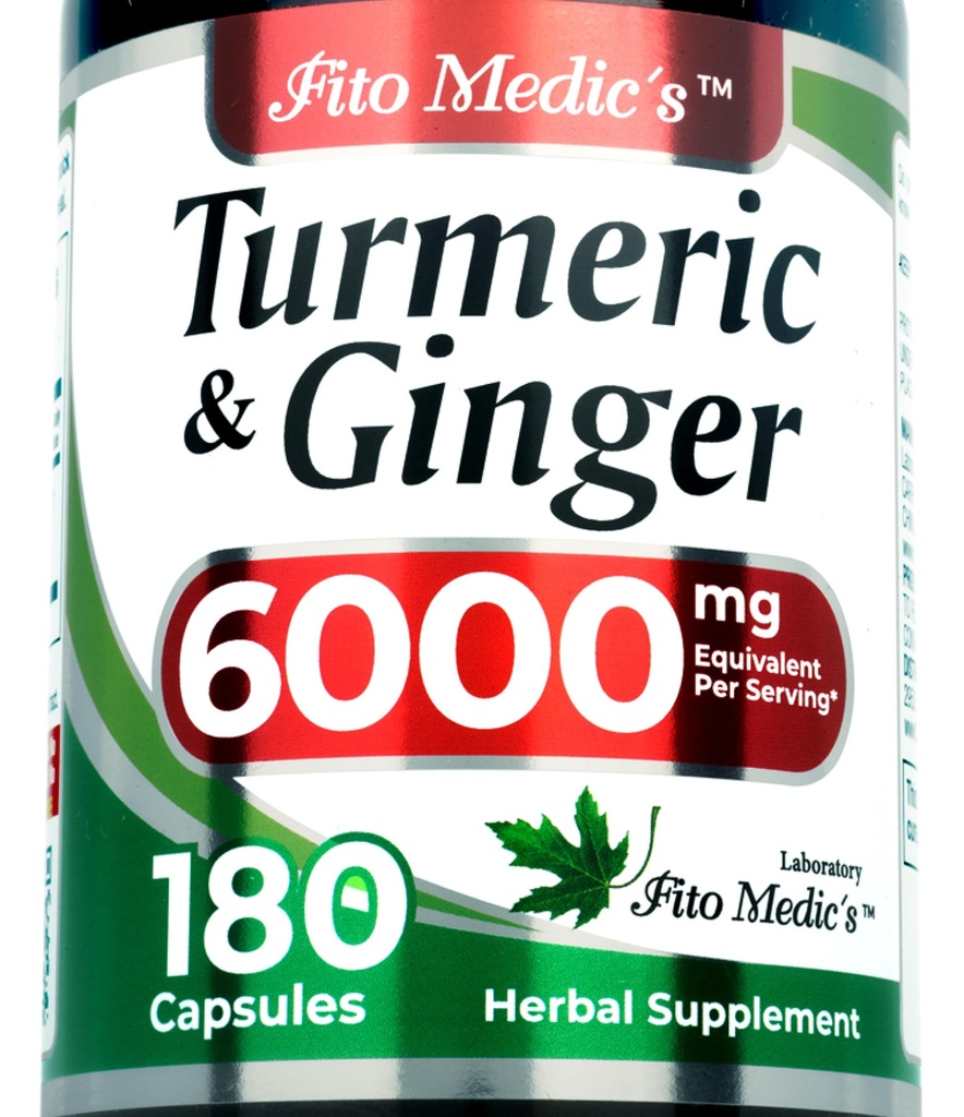 FITO MEDIC 's Lab Agregates 124; Turmeric and Ginger Supplement Agregat 124; 6000 mg Agregat 124; 180 Caps Agregates 124; Ultra high Absorption, s.