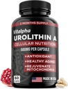 Anti-Aging Urolithina Suplement - Czysty i mocny antyoksydant ochrony suplementy mitochondrialne - Natural Energy Boost - Mitochondrial Health & Cell Repair Support for Men & Women - 60 Caps