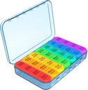 Daviky Pill Organizer, Daily Pill Box 7 Day, Cotygodniowy Pill Organizer 4 razy dziennie, Duży pill podróż przypadku z 28 Enterprise do trzymania medycyny, Witamina i suplement (niebieski)