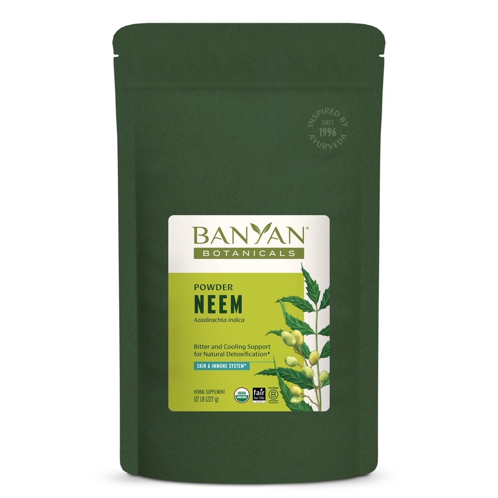 Banyan Botanicals Neem Powder - Organic Azadirachta Indica - Oczyszczanie Ayurvedic Herb dla zdrowej skóry i krwi * - 1 / 2 lb. - Fair for Life Sustainable Sourced Non-GMO Wegan