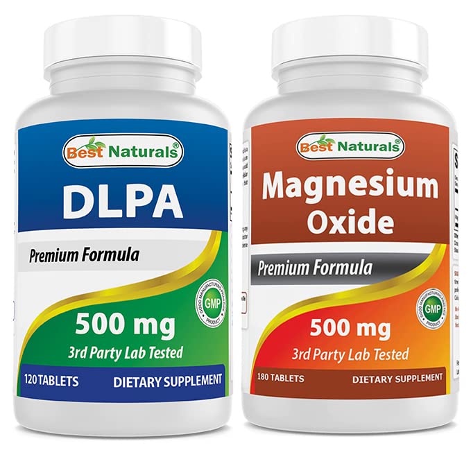 Najlepsze naturalne DLPA 500 mg i tlenek magnezu 500 mg