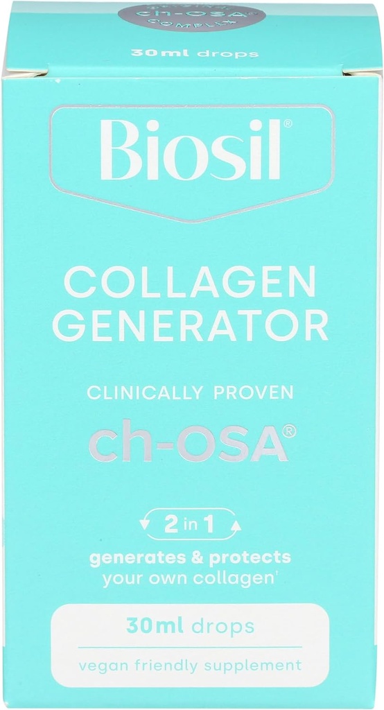 BioSil by Natural Factors, Beauty, Bones, Joints Liquid, Supports Healthy Hair, Skin and Nails, Vegan Collagen, Elastin and Keratin Generator, 1 Oz
