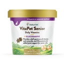 NaturVet VitaPet Senior Daily Vitamins for Cats Plus Glucozamine, Specifications to Provide Esential Minerals, 90 g, 60 Count