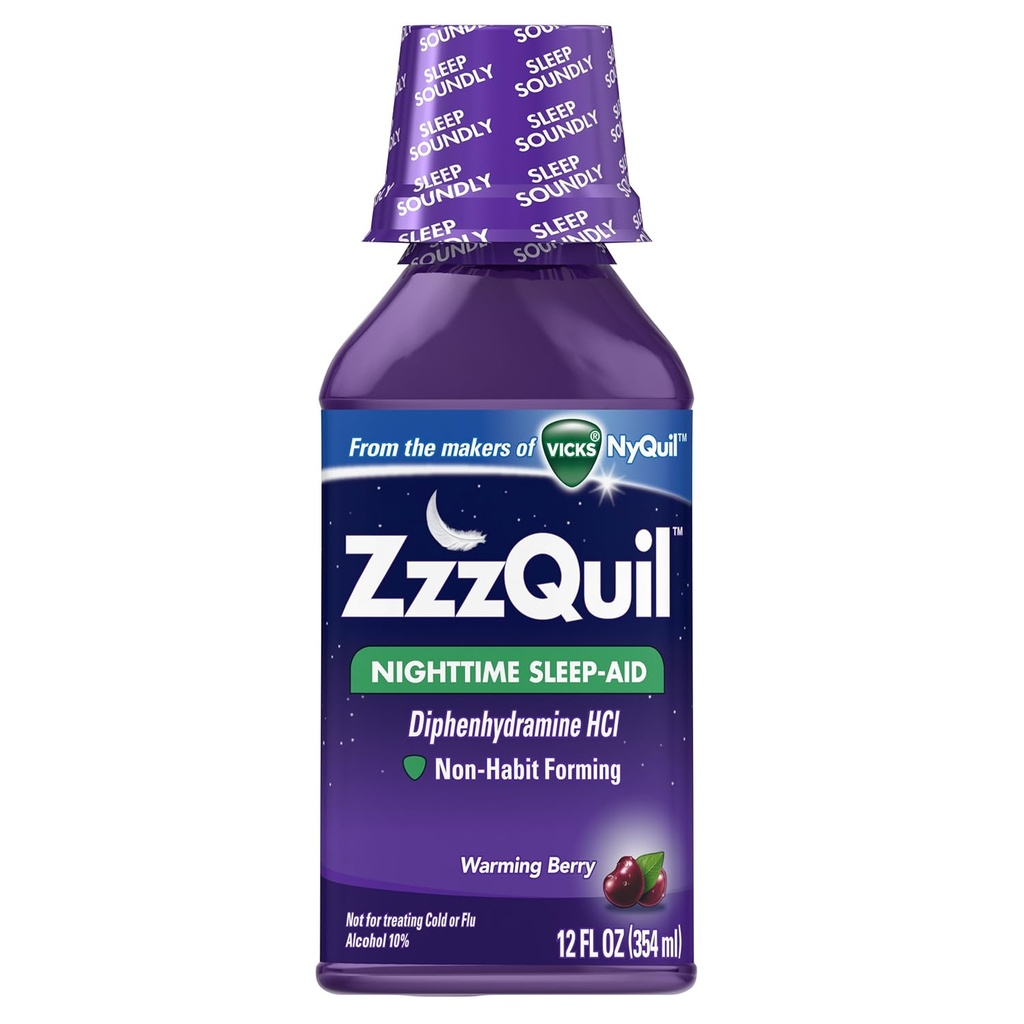 ZzzQuil Nighttime Sleep- Pomoc Ciekłe ocieplenie Berry Flavor 12 Fl Oz