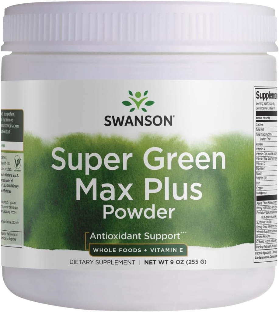Swanson Super Green Max Plus 9 unce (255 g) Pwdr
