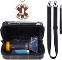 MGZNMTY Travel Carry Case for Asthma Inhaler, Inhaler Spacer dla dzieci i dorosłych, Maski, Holder Bag z Shulder Crossbody Lope i Mesh Pocket for Medicine (Tylko przypadek) (Czarny marmur)
