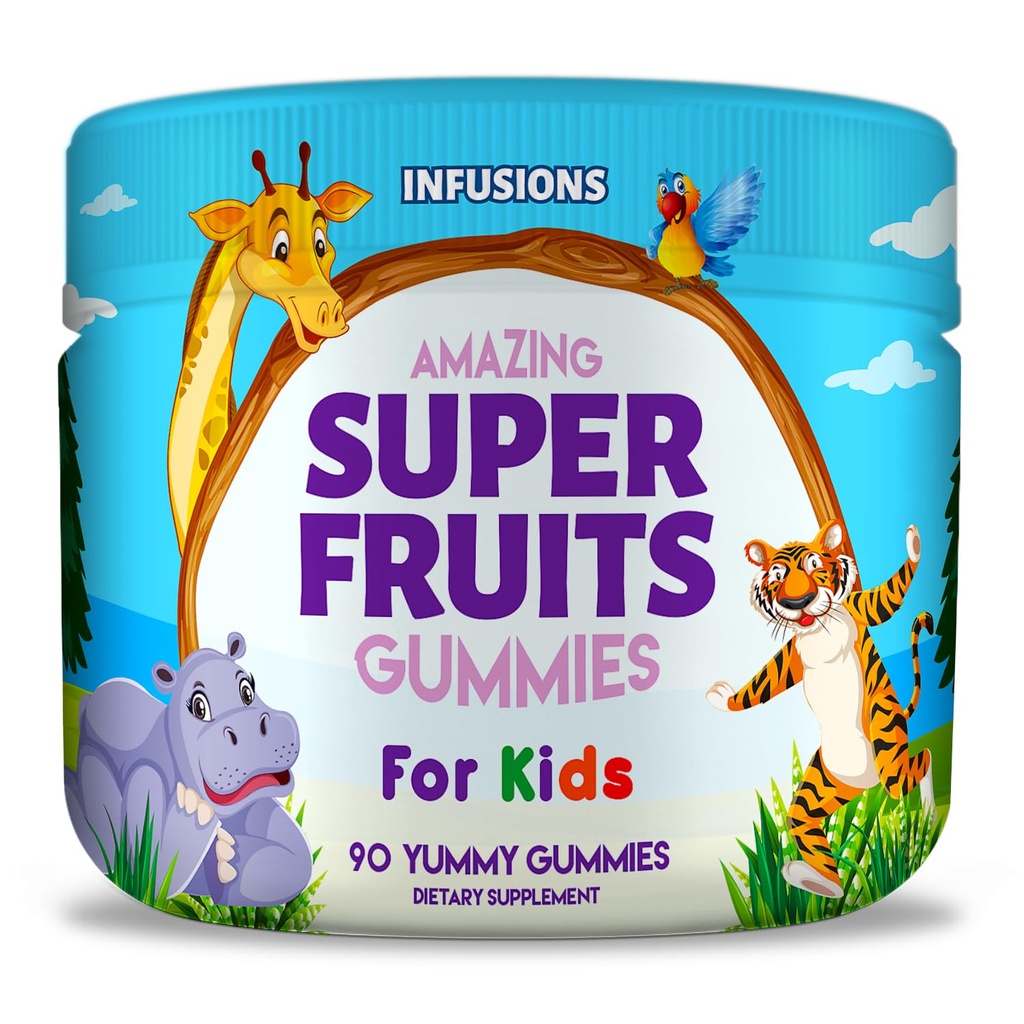 Infuzje Super Gummies owoców dla dzieci 90 Count Antioksydant Mieszanka miękka i pyszne Vegan Friendly Gluten Free Non-GMO