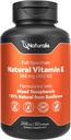 Naturalis Sunflower Witamina E 268mg (400 j. m.) z mieszanymi tokoferolami 124; Witamina i immunologiczne wsparcie skóry 124; Nie-GMO, Soy & Gluten Free 124; 60 Softgels