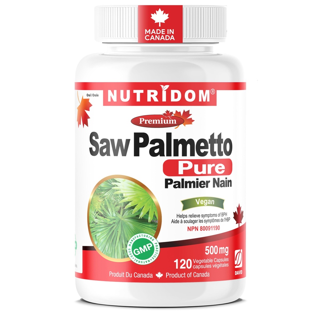 Żywność Saw Palmetto 500 mg, Non-GMO, Wegan, Gluten Free, Soy Free i Dairy Free (120 Count)