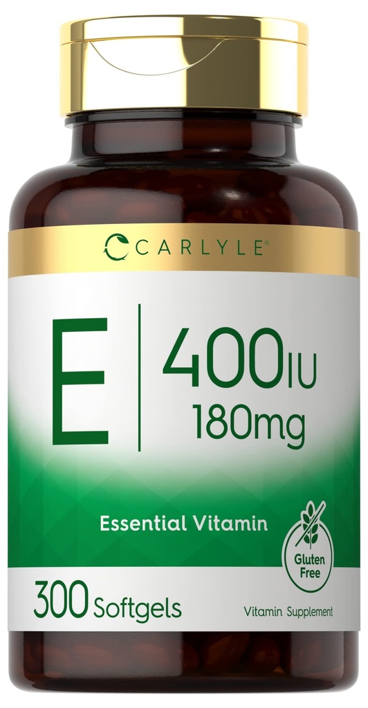 Karlyle Witamina E Softgel Kapsułki 400 IU 124; 180 mg 124; 300 Hrabia 124; Non-GMO i Gluten Free Formuła