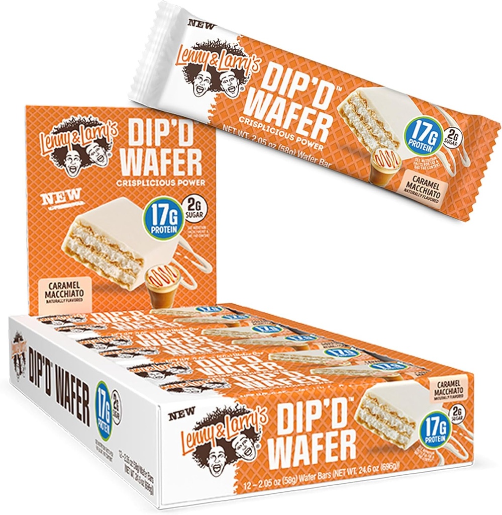 Lenny i Larry 's The Boss! Immunitet Bar ™, Karmel Macchiato, 17g białka mlecznego i roślinnego, Probiotyki, Pudełko 12