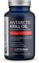Wild Caught Antarctic Krill Oil 500MG, 60 Softgels, SuperbaBoost Omega 3 Suplement, EPA & DHA, Astaksantyna, Cholina, 56% Fosfolipidy, Zrównoważony, Traceable, No Fish Oil, Vanilla Flavor