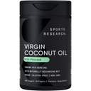 Sports Research ® Organic Coconut Oil Kapsułki 3000MG - Cold Pressed Extra Virgin Oil kokosowy ze średnimi triglicerydami łańcucha (MCTs) - Wegan Friendly & Non-GMO Zweryfikowane - 120 Softgels