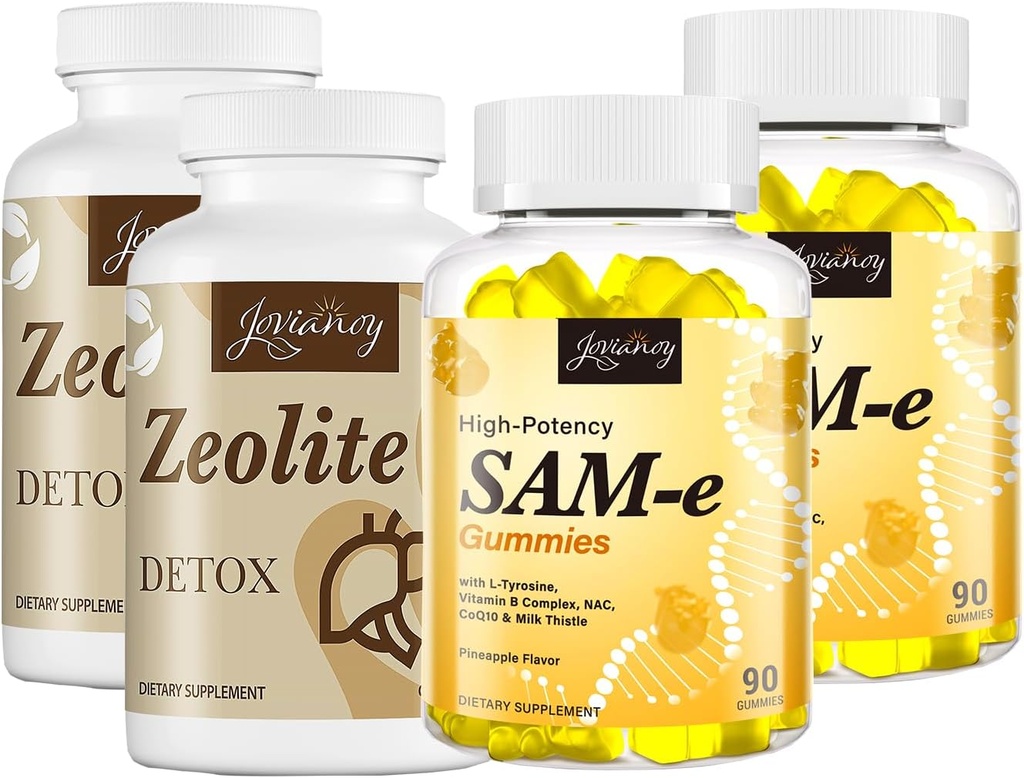 Kapsułki detox zeolitu (2 opakowania) + gumki SAM- e (2 opakowania)