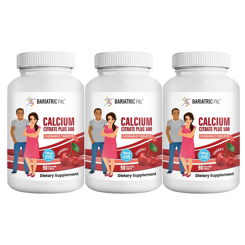 BariatricPal Wapnia Citrate 500mg Tabletki do żucia - Cherry (90- Day Supply)