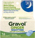 Gravol Ginger Nighttime Tablets for Upset Stomach & Nudności, 16ct with Melatonin
