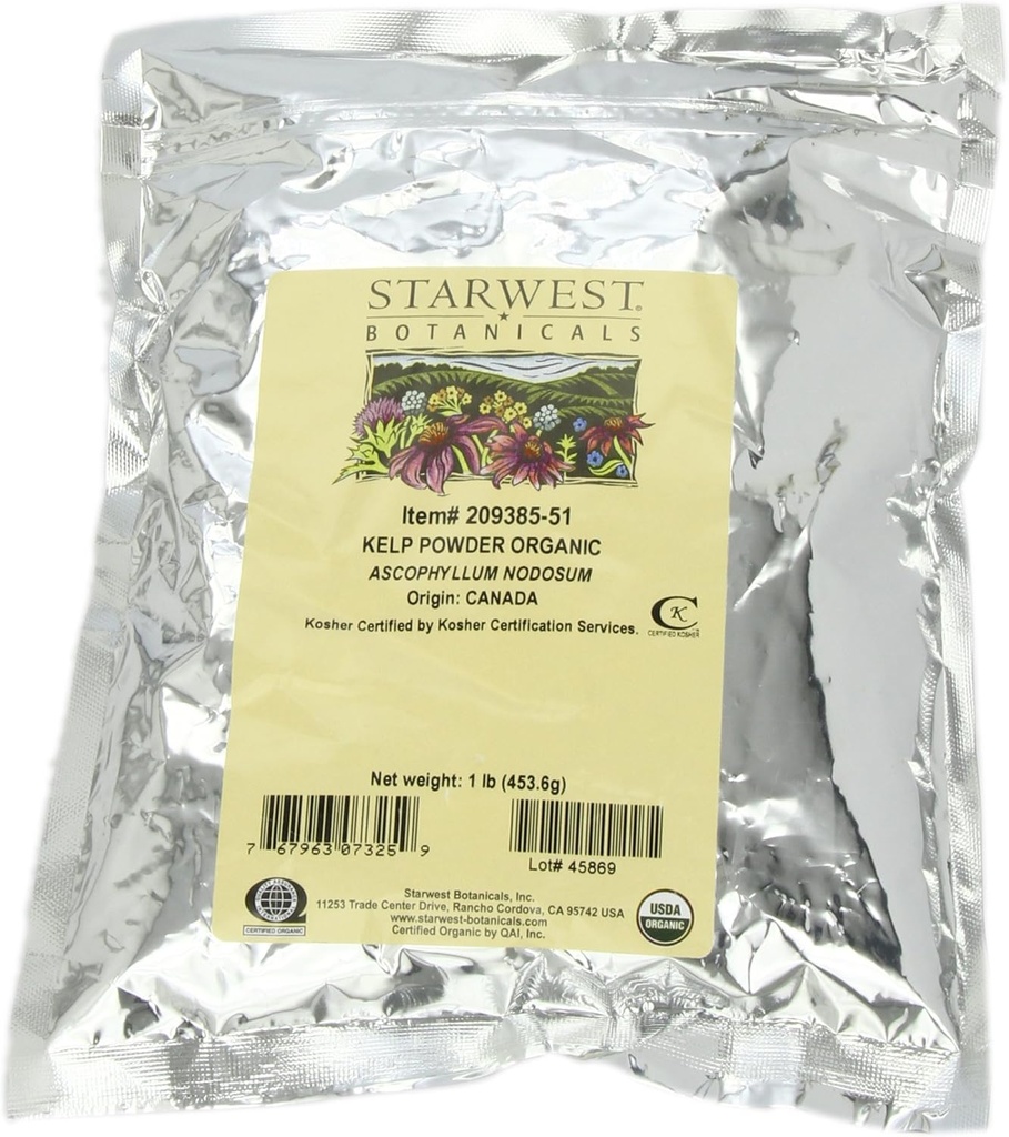 Starwest Botanicals Organic Kelp Powder, 1 funt (Opakowanie po 3)