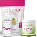 AgelessLX Suplement Biotin Kapsułki, Lemoniada truskawkowa & Power Zielonych w proszku Bundle - Suplementy przeciwstawne
