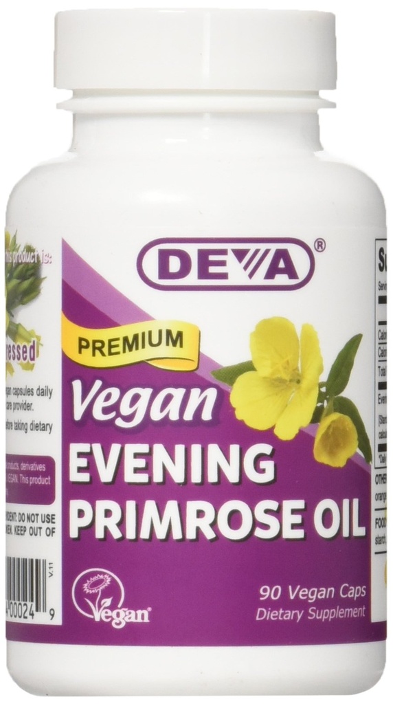 Deva Vegan Vitamin Wieczór Primrose Oil Vcap, 90 Hrabia