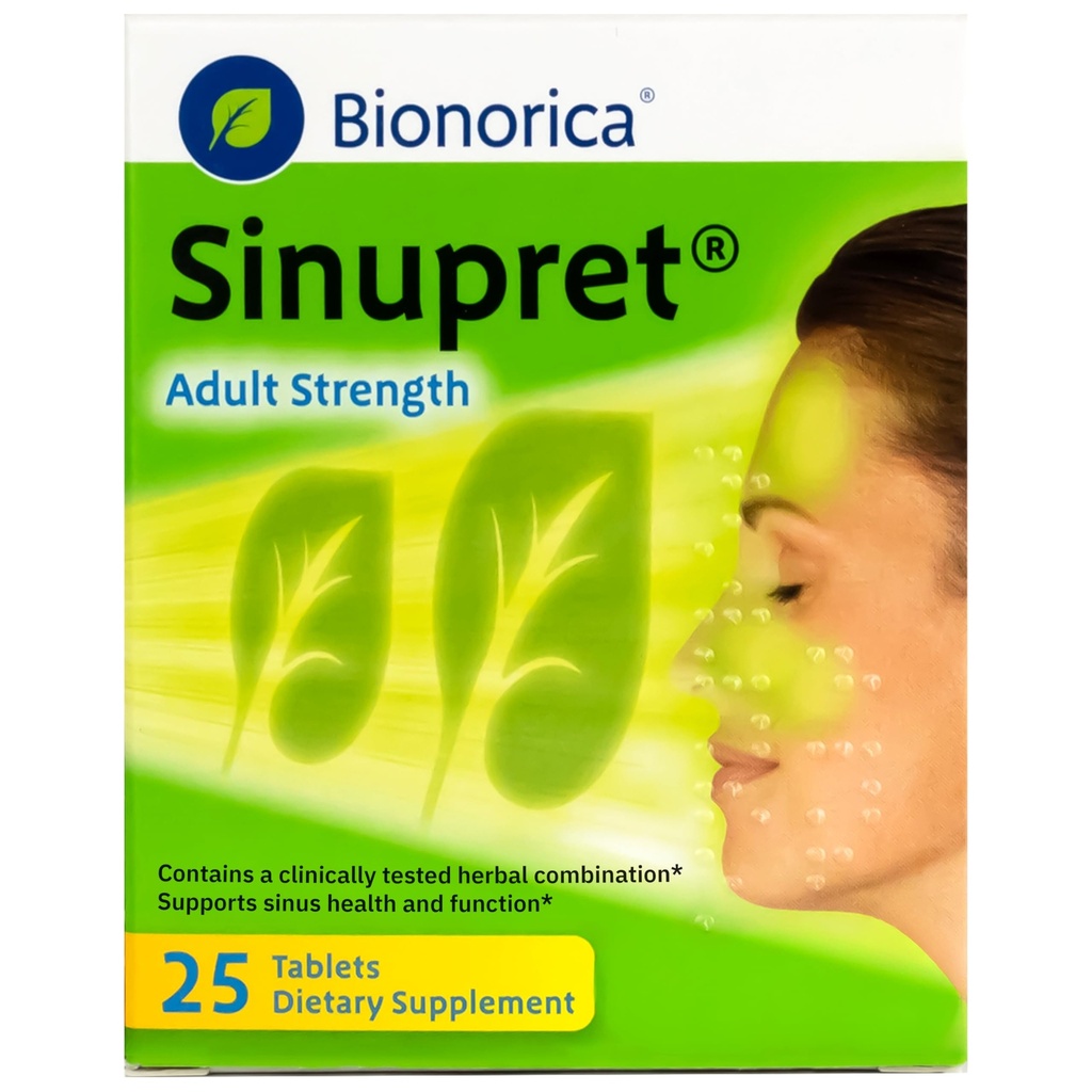 Bionorica Sinupret Sinus Adult Sinus - Suplement wsparcia immunologicznego - Wszystkie naturalne - Ziołowe Passage Nasal & Wzmacnianie odporności - 25 tabletek