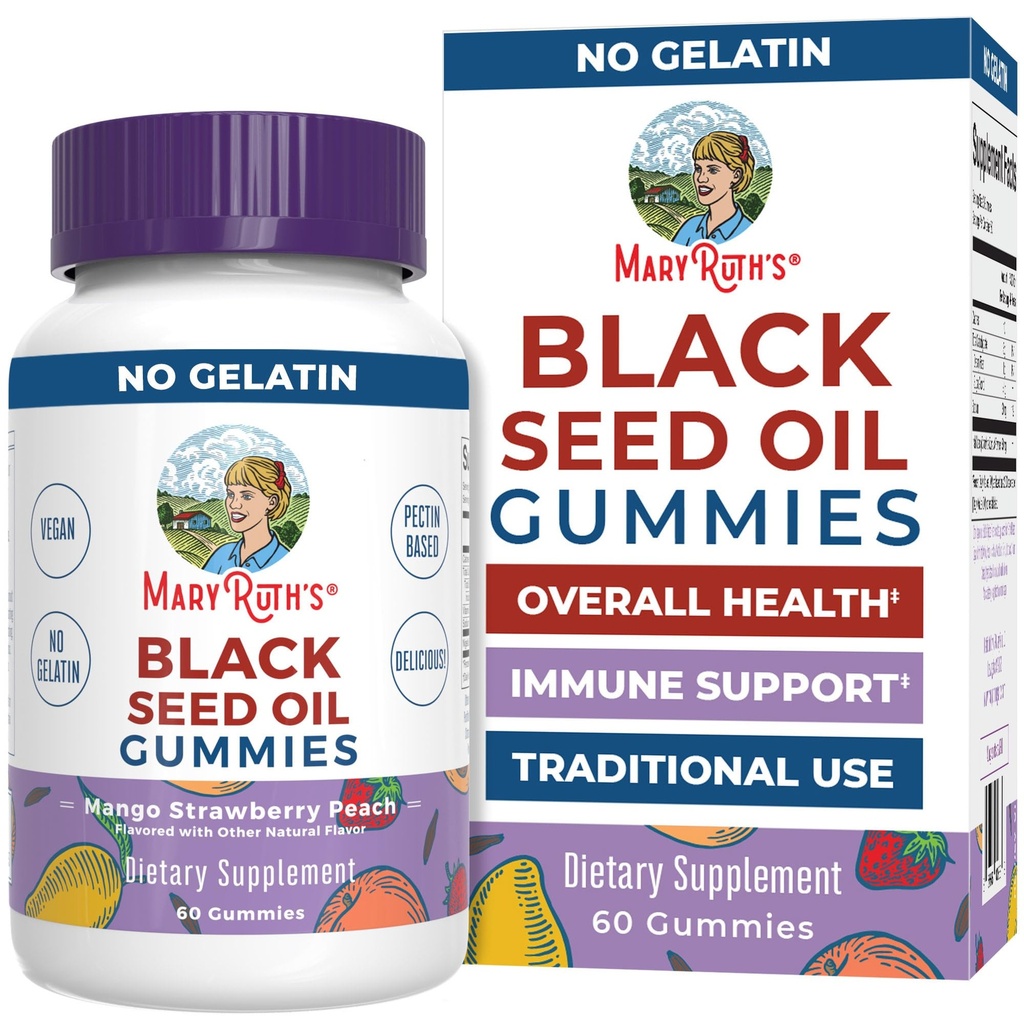 MaryRuth Organics Black Seed Oil Gummies is 124; Black Cumin Seed Oil Supplement Amendment Amendment 124; Tradycyjnie stosowane do immunologicznego wsparcia i zdrowia układu sercowo-naczyniowego 124; Vegan Death 124; No Gelatin Amend124; Pectin Based Amend124; 60 Gummies
