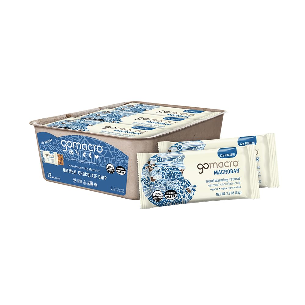 Gomacro, Baton odżywczy Owsianka Czekoladowy Chip Organiczny 12 Hrabia, 2.3 Ounce