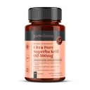 Ultra Pure Superba Krill Oil 500mg x 120 Kapsułki - zasolone w niezanieczyszczonych wodach Antarktyki zapewniając bogate dostawy Astaksantyny, Omega 3 i witaminy D