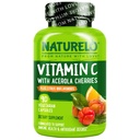 NATURELO Witamina C z organicznym ekstraktem Acerola Cherry i Citrus Bioflavonoids - Vegan Supplement - Immune Support - 500 mg VIT C per Cap - Non-GMO - 90 Kapsułki