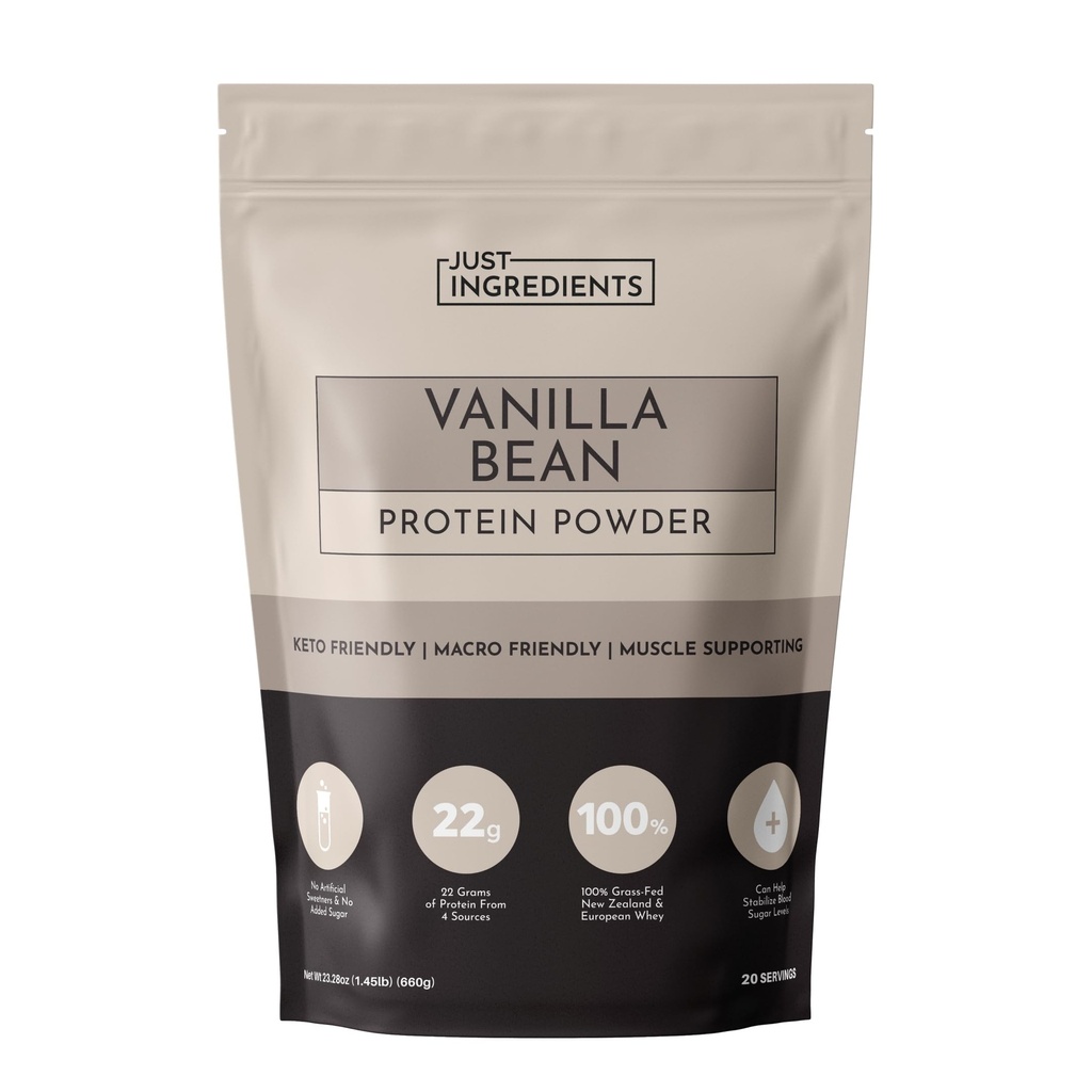 TYLKO WŁÓKIENNICZE Proszek z protein waniliowych - 20- Podaje mieszankę 100% serwatki i białka roślin organicznych - Real Vanilla Fasola & Cynamon - Wspiera odzysk mięśni, Energia *