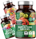 Numer 1 Żywienie N1N Premium Zielone Superfood [28 Potężne składniki] i Super Owoce i suplement warzyw [40 Whole Foods] - Kompletny Superfood Bundle, 2 Pack