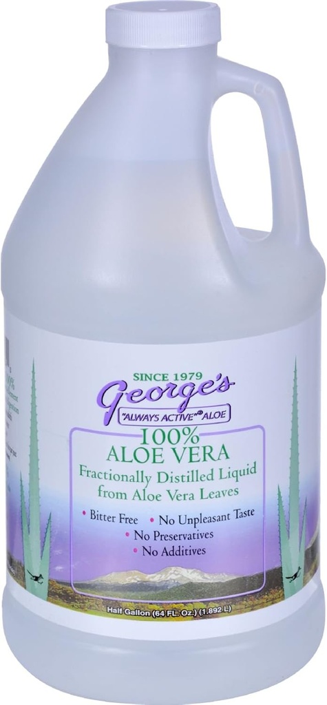 Georges Aloe Vera - Fractionally Distilled Liquid - Bitter Free - No Conservatives - 64 fl oz (Opakowanie 4)