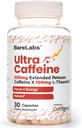 Ultra tabletki kofeinowe + 200mg przedłużone wydawnictwo + L- Theanine for Energy & Focus + No Jitters, No Crash + Natural Caepture Supplement - 30 kapsułki