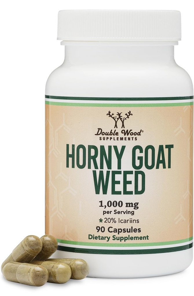 Napalone Goat Weed for Men and Women - No Fillers (Max Siła Epimedium Std. do 20% Icariins) 1,000mg na Serving, 90 Kapsułki (Mężczyzna suplement wzmacniający) przez podwójne drewno