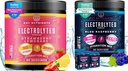 KLUCZOWE NUTRIMENTY Elektrolity Proszek Ultimate Hydration & Wellness Bundle - Juice Truskawka Lemoniada & Sweet Blue Raspberry Electrolyte proszki - Zero cukru, Keto- Przyjazny, 90 Słupki każdy