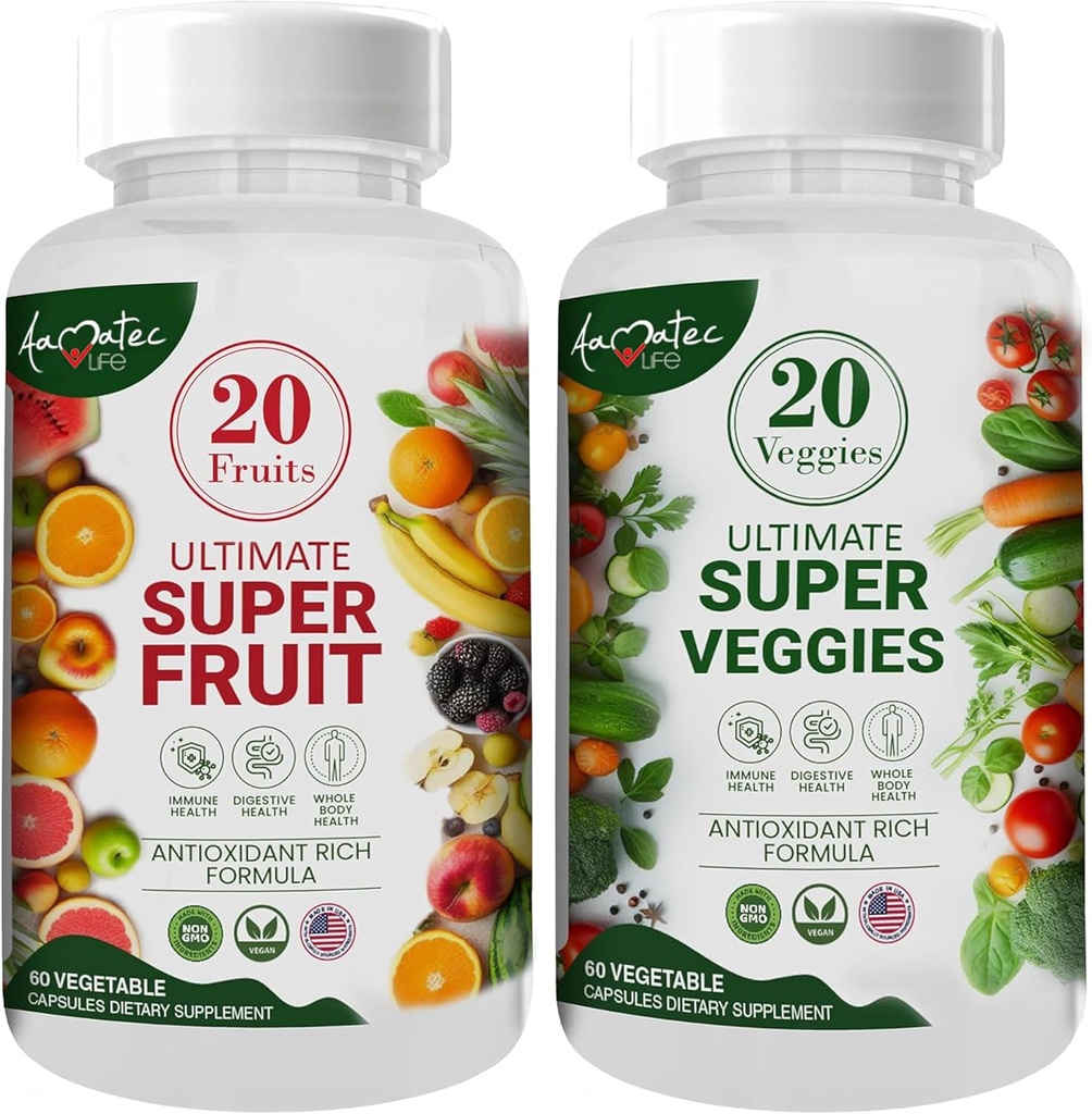 Aamatec Life Fruit and Vegegies Supplements with 70 Fruits & Vegetables Between 124; Siła Superfood Supplements for Men & Women Between 124; Dietetyczny równowagi odżywczej 124; Naturalne owoce i warzywa kapsułki 120 Kapsułki