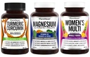 FarmHaven Magnez + Multiwitamina dla kobiet + kurkumina kurkuminowa z papryką BioPerine Black