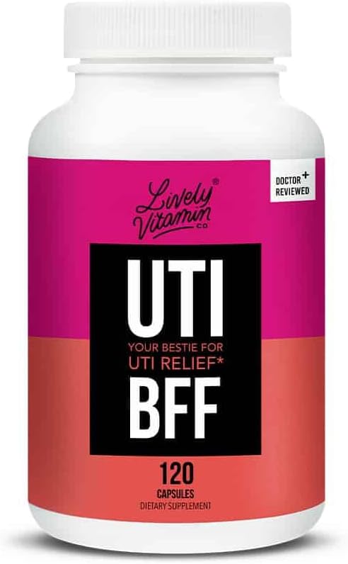 LIVELY VITAMIN CO. UTBye - Bledder and Prostate Health - Zakażenia - Trakt moczowy - UTI - Ekstrakt żurawinowy - Święty Bazylia - Zielona herbata - Pietruszka - D- Mannoza - dla mężczyzn i kobiet - 90 Kapsułki