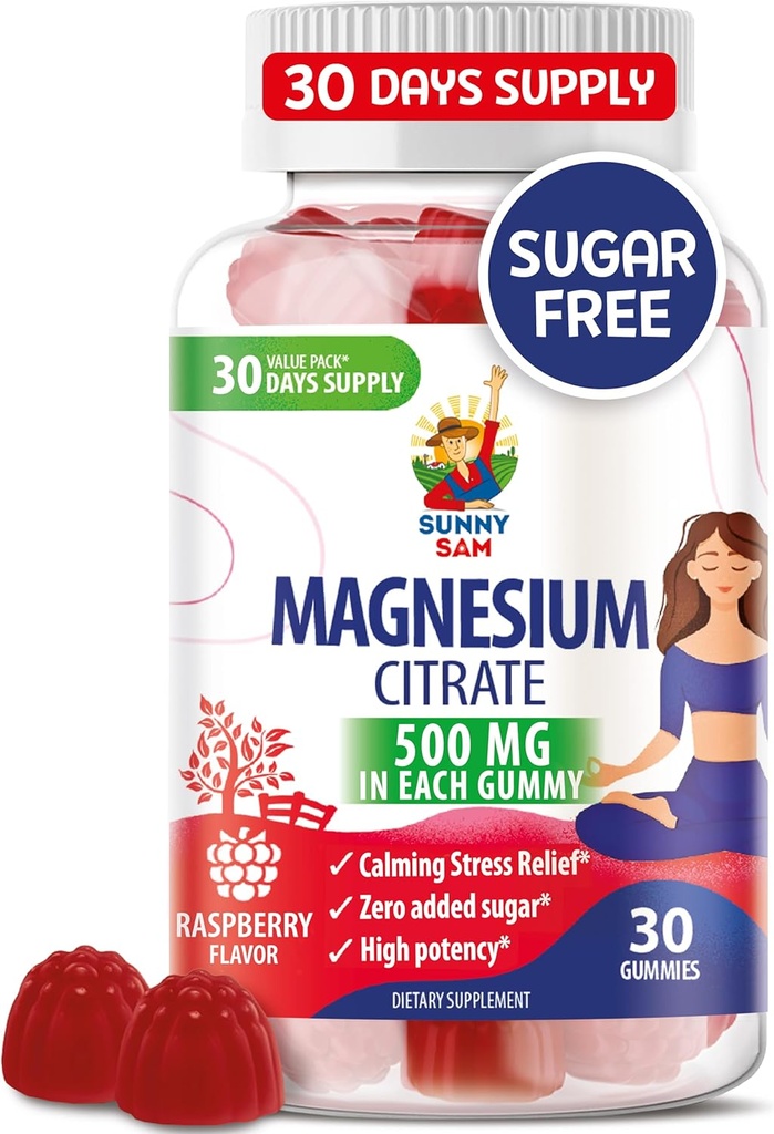 Magnezu Gummies dla dzieci i dorosłych - 500mg - Recime Magnezu Chews - Magnezu Citrate Chewable Supplement for Mood & Support Muscle