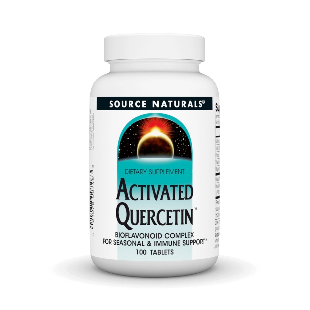 Źródło Naturals Activated Quercetin - Plant- Derived Bioflavonoid Complex - Sezonowa i immunologiczna obrona - 100 Wegetariańskich FriendlyTablets