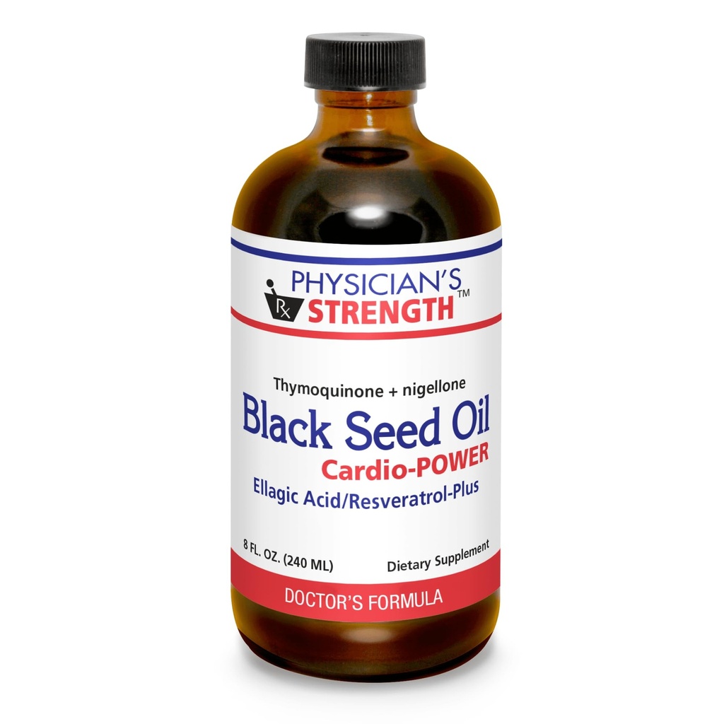 Siła lekarza Black Seed Cardio- Moc - 8 fl oz - Kwas ellagiczny / Resveratrol- Plus - Pomaga lepsze zdrowie - Nie-GMO - 48 Służenia