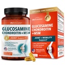 Glukozamina Chondroitin MSM Joint Supplement Supplement - Kolagen Peptydes, Turmeric and Ginger, Kwas hialuronowy, Glukozamina Chondroitin Siarczan dla Joint Comfort - Gluten Free, Nie GMO, 90 Kapsułki