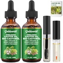 Olejek rycynowy organiczny i czysty zimny Pressed nierafinowany Eyelash wzrostu Serum, Hexane Darmowe szklanej butelce Lash, prezenty świąteczne dla kobiet Stocking Stuffers