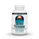 Źródło Naturals Ultra Potasu 99 mg Utrzymuje Mięśnie i Nerwy Funkcja - Suplement diety - 200 Tabletki