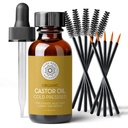 Pure Body Naturals Castor Oil for Eyelashes and Eyebrows - 1 Fl Oz Nourishing Brow & Lash Growth Serum - Organic, Hexane Free, Cold Pressed, Unrefined - Eyelash and Eyebrow Growth Serum for Women