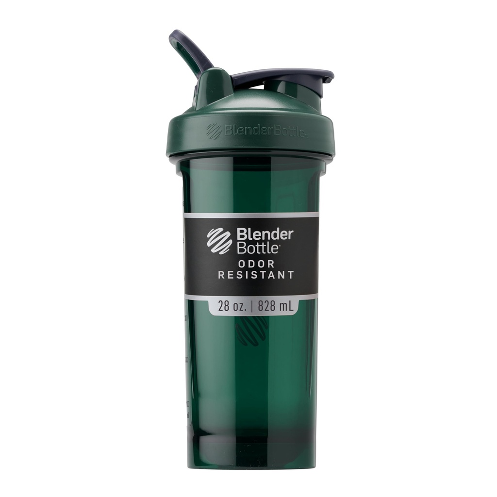 BlenderBottle Shaker Butelka Pro Series Perfect for Protein Shakes and Pre Workout, 28- Ounce, Full- Color Green