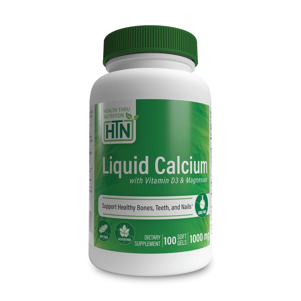 Zdrowie Thru Nutrition Liquid Wapń 1000mg, Magnez 400mg, Witamina D3 1000 iu i Boron 124; Przywracanie kości i siła z 6 Kompleksu wapnia 124; Trzecia strona Tested 124; Non-GMO Gluten Free (Opakowanie 100)