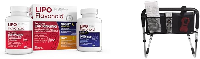 Lipo- Flavonoid Day & Night Combo Kit Tinnitus Relief, Essential Medical Supply Universal Trzy Pocket Bed Rail Akcesoria Pouch